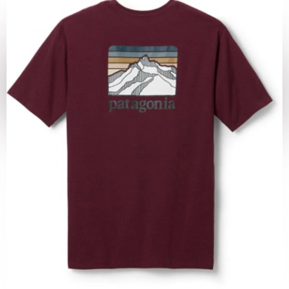 PATAGONIA Men's Line Logo Ridge‎ Pocket Responsibili- Tee Barn Red XL